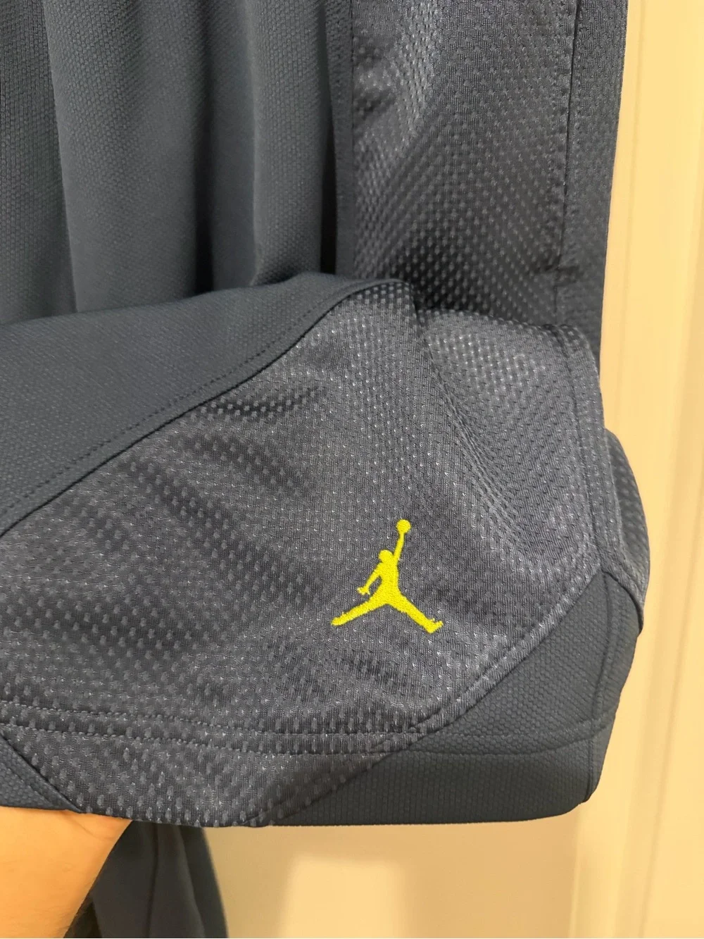 Jordan Navy Athletic Basketball Shorts with Neon Jumpman